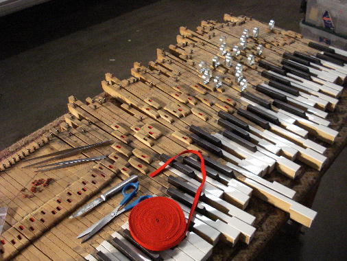 31 - Clean keys with steel wool.; replace missing and loose key button bushings 31 - Clean keys with steel wool.; replace missing and loose key button bushings